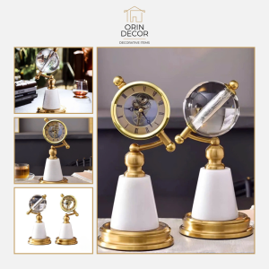 Đồng Hồ Decor Để Bàn Orin Decor Quả Cầu Vàng Đồng thanh lịch