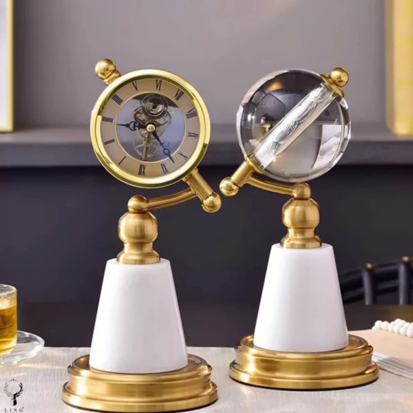 Đồng Hồ Decor Để Bàn Orin Decor Quả Cầu Vàng Đồng thanh lịch - Ảnh 2