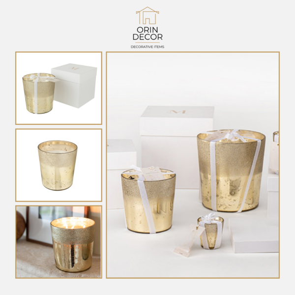Nến Thơm Orin Decor Lấp Lánh Gold Thủy Tinh cỡ nhỏ