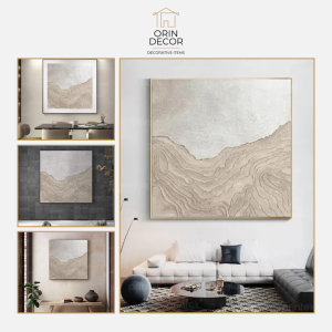 Tranh treo tường Orin Decor – Phong Cảnh Núi Trừu Tượng Sơn Phủ Vàng