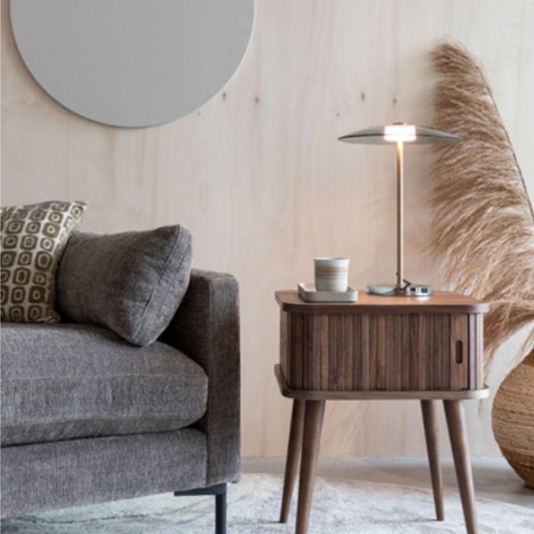 Đèn Để Bàn Orin Decor Đĩa Tròn Vàng Đồng Tối Giản sang trọng - Ảnh 5