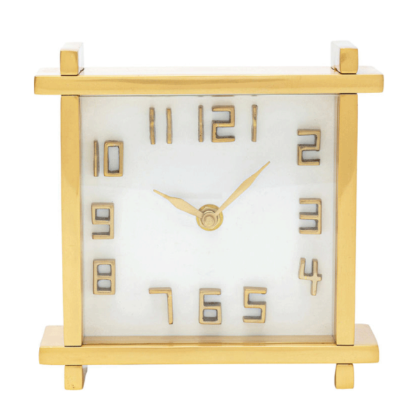 Đồng Hồ Để Bàn Orin Decor Trụ Vuông Kim Loại Vàng Sang Trọng - Ảnh 2