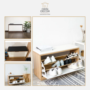 Tủ Giày Orin Decor Gỗ  Ghế Ngồi 3 Ngăn Lật