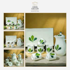Bình gốm ORIN DECOR 1.5L decor Bát Tràng cho phòng bếp
