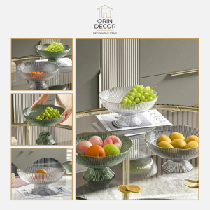 Đĩa nhựa ORIN DECOR tròn trong suốt đựng bánh trái decor bàn ăn