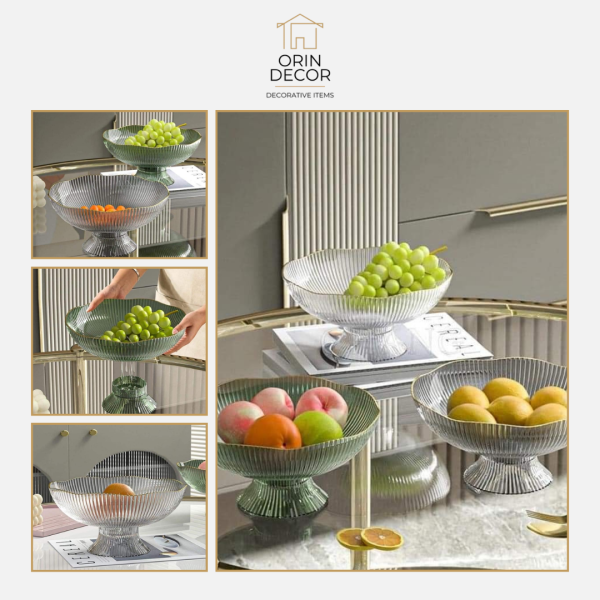 Đĩa nhựa ORIN DECOR tròn trong suốt đựng bánh trái decor bàn ăn