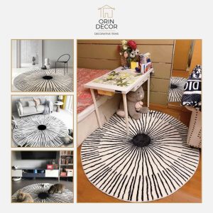 Thảm ORIN hình tròn decor phòng khách