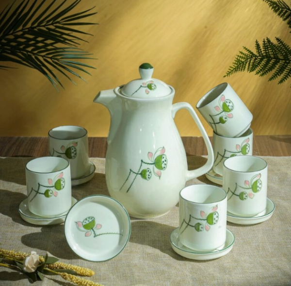 Bình gốm ORIN DECOR 1.5L decor Bát Tràng cho phòng bếp - Ảnh 4