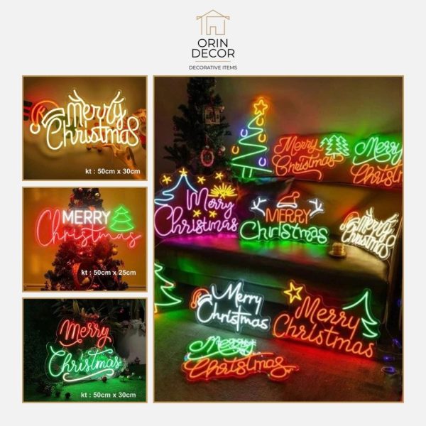 Đèn MERRY CHRISTMAS Orin Decor Neon Led Trang Trí Giáng Sinh