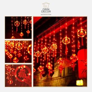 Đèn Rèm Lồng Orin Decor Trang Trí Tết Chữ Tài Lộc, Phúc Lộc
