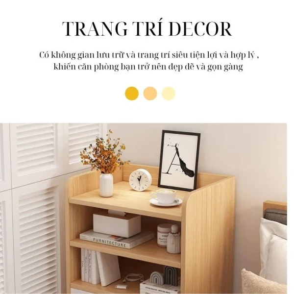 Tủ Đầu Giường Orin Decor  2 Ngăn Gỗ MDF Phủ Melamine - Ảnh 2