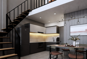 1_Decor bếp chữ L tối giản và hiện đại